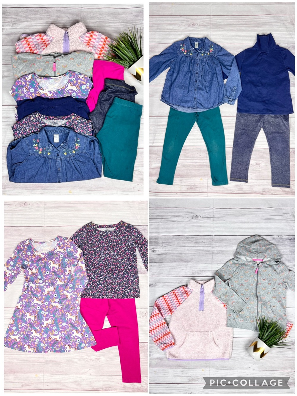 Girls Fall Winter Clothes Lot Bundle 9pc Cat Jack OshKosh Wonder Nation Size 8